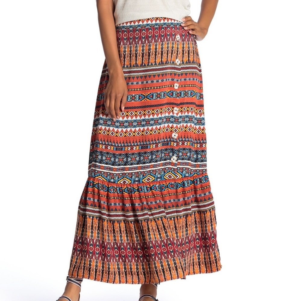 Laundry by Shelli Sagal Prarie Button Maxi Skirt